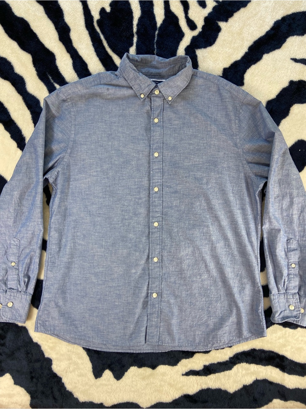 Charles Tyrwhitt Cotton Chambray Denim Button Down Long Sleeve Slim Fit XLarge
